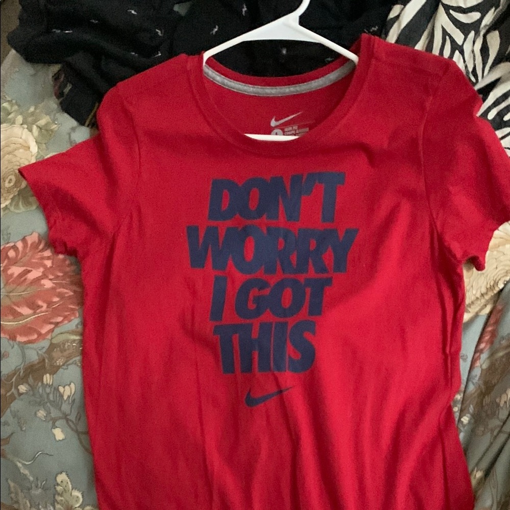 Nike Red and Blue Graphic Tee